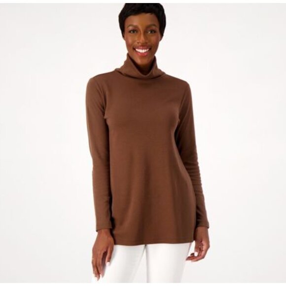 Isaac Mizrahi Tops - Isaac Mizrahi Live! Pitch Black Regular Essentials Turtleneck Swing Tunic Size M